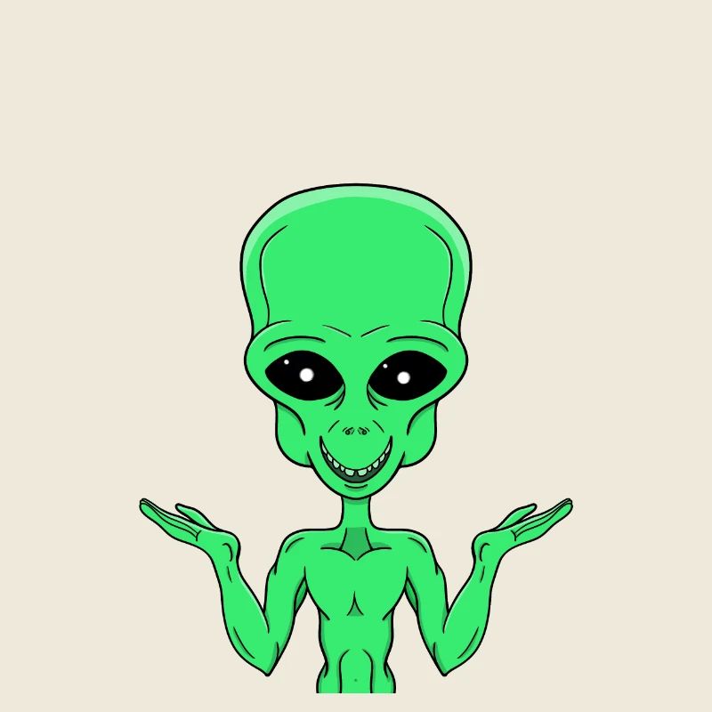 Un extraterrestre vert dans le doute
