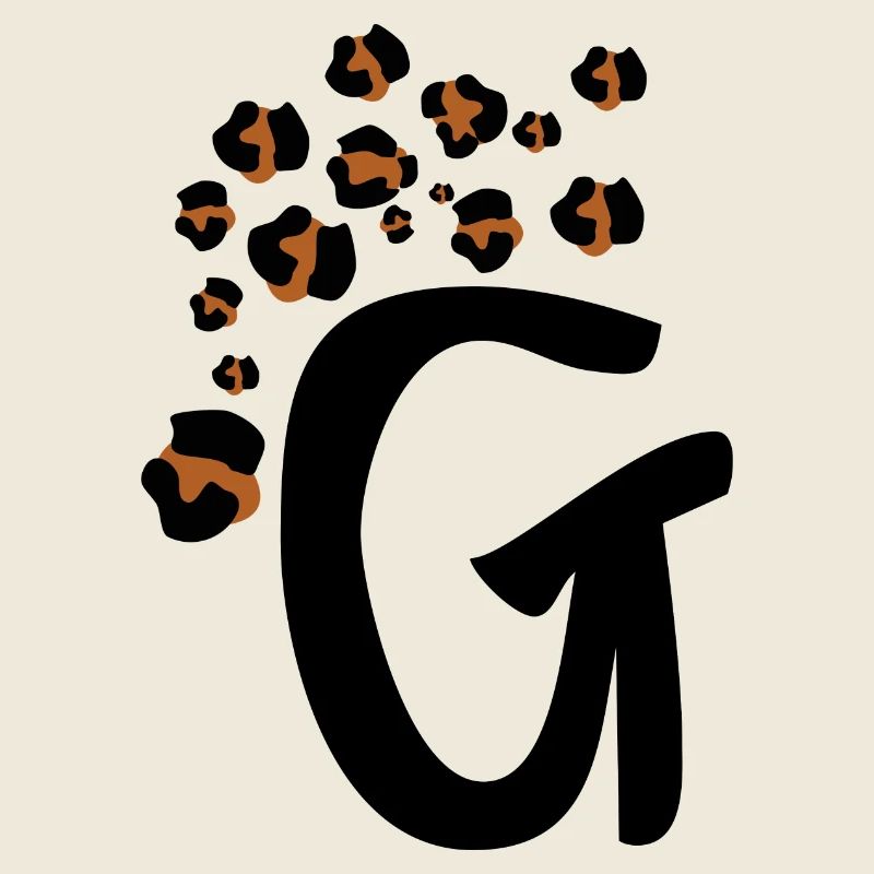 Buchstabe g Leopardenmuster