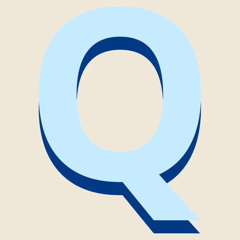 Pop und moderner blauer Buchstabe q
