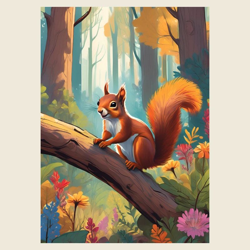 Eichhörnchen im Wald Grün