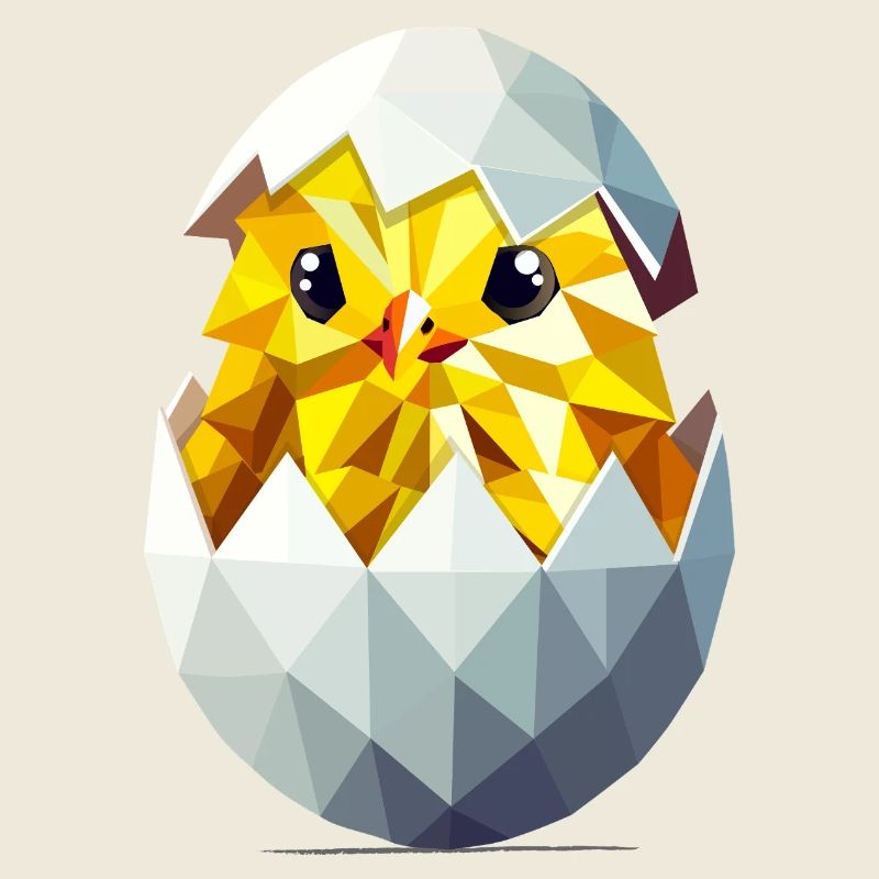 poussin dans l’œuf – Illustration de Pâques moderne