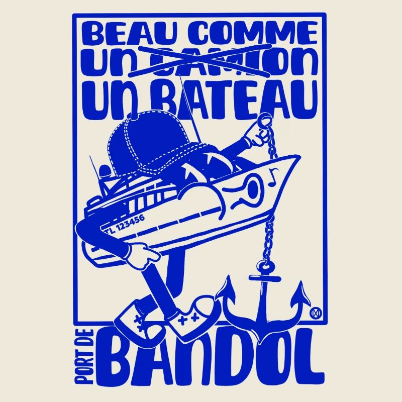 Retro Mittelmeer Bandol Boot Maskottchen