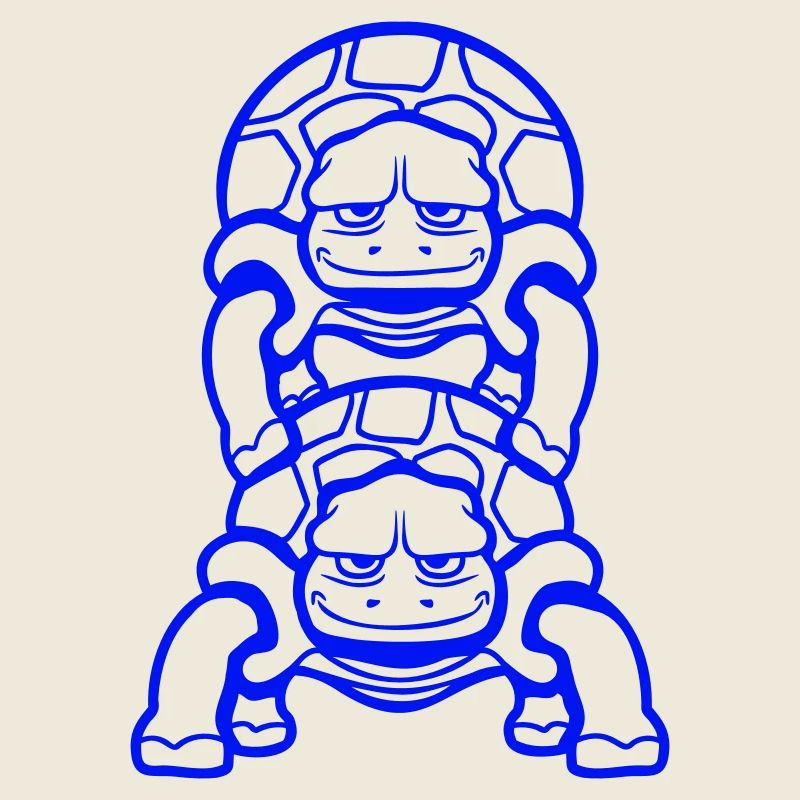 2 Artist Schildkröten Huckepack Team Crew Freunde