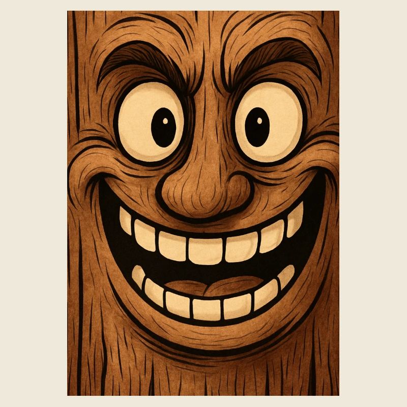 Holzmasken Lächelnde Grimasse