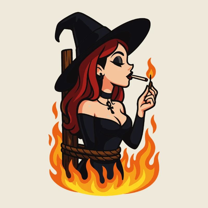 Sorcière en flammes – Halloween gothique