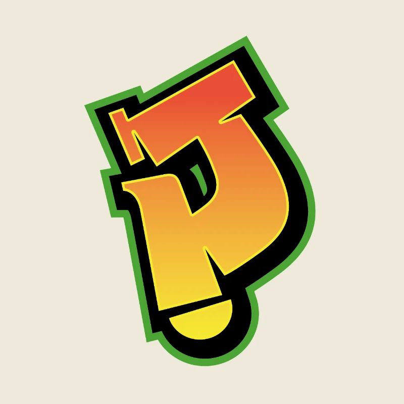 Graffiti-Schrift Wildstyle 01 Buchstabe 'J'