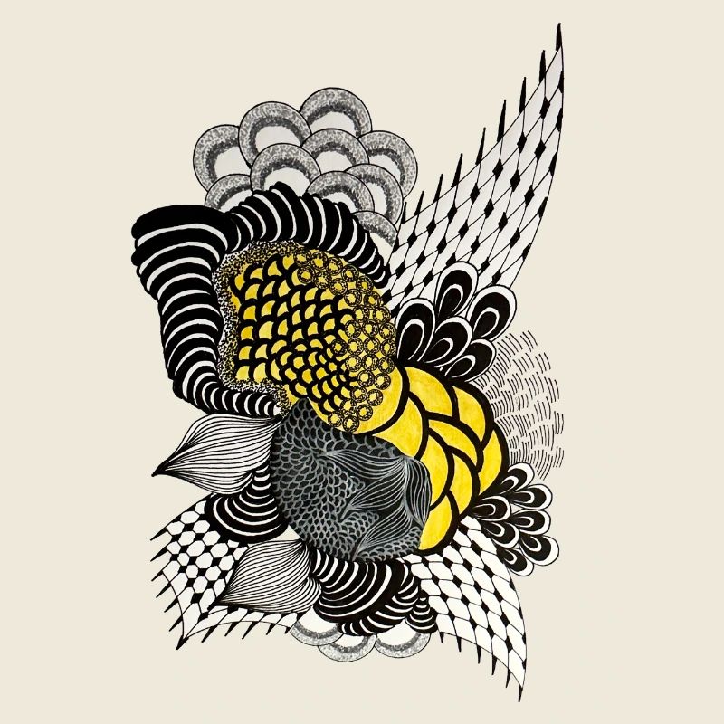 Illustration de fleur de plume colorée