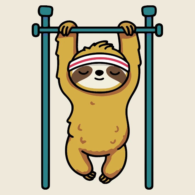 Fitness Sloth Pull-Up Gym Humor