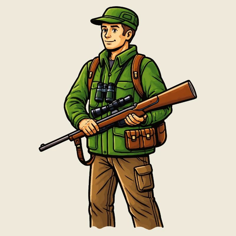 Forest hunters in the countryside
