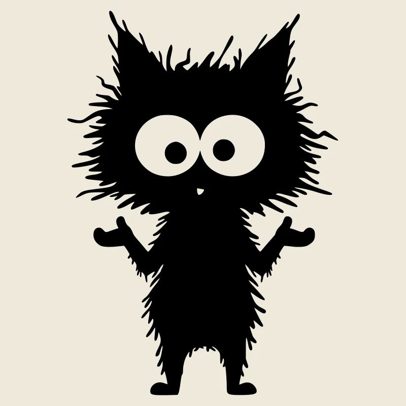 Funny Black Cat - Shrug - No Matter