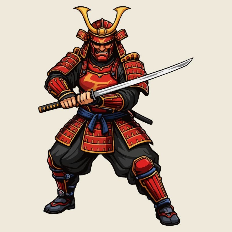 Samurai Warrior in Red