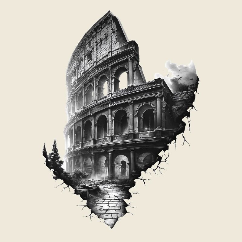 Ätherisches schwarz-weißes Kolosseum