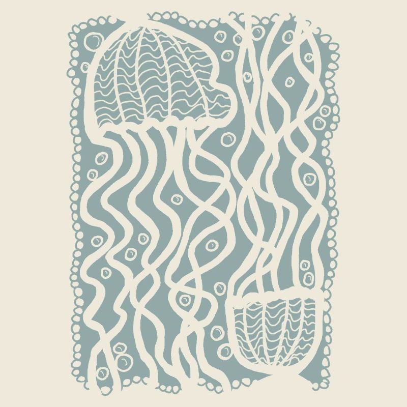 Océan de méduses dessiné à la main