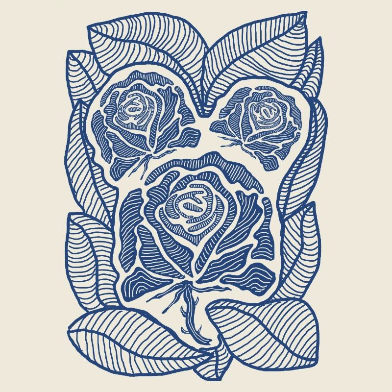 Fleur de filigrane de rose bleue