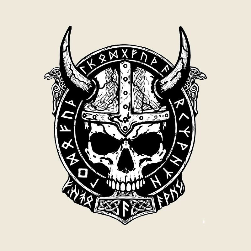 Viking skull on a shield