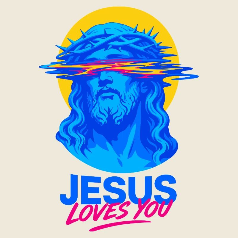 Jesus Loves You Neon Portrait