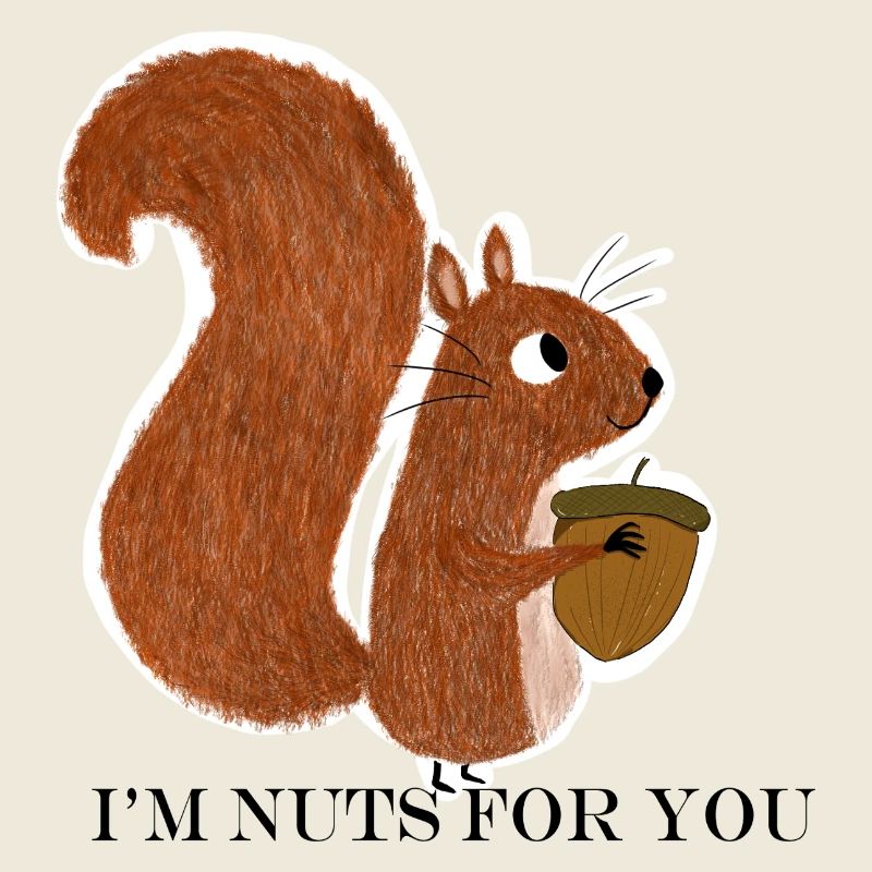 Eichhörnchen mit Eichel