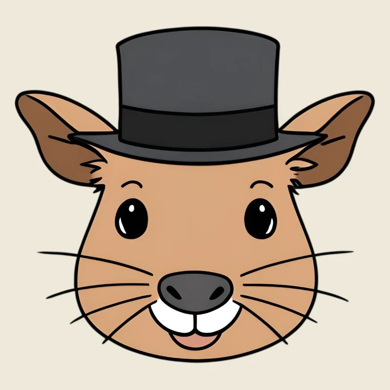Capybara mit Zylinder Cartoon