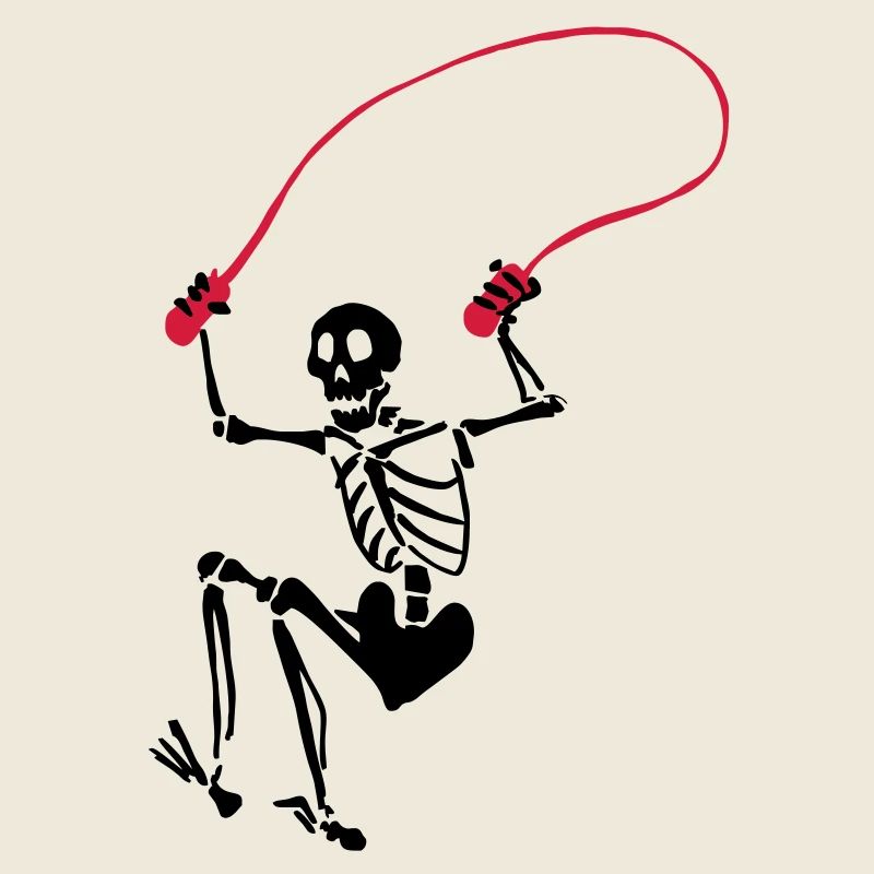Squelette pendant la corde à sauter