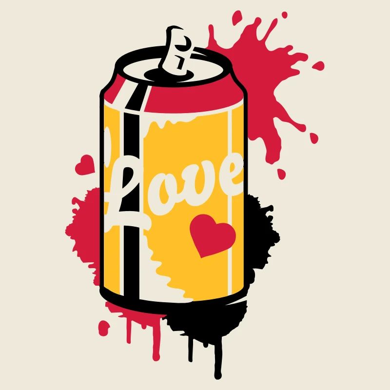 opened soda can in graffiti style
