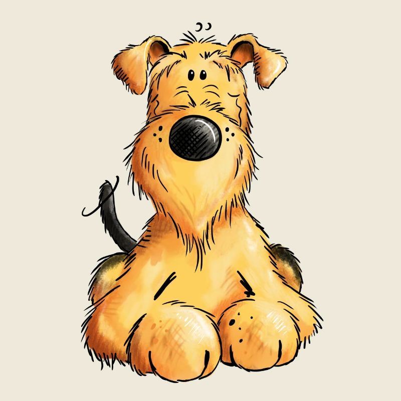 Pfiffiger Airedale Terrier - Welsh Terrier - Hund