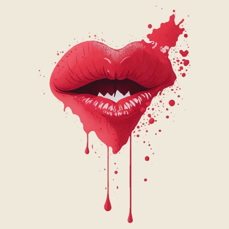 Liebliche Lippen Schmelzende Rote Lippen Kunst