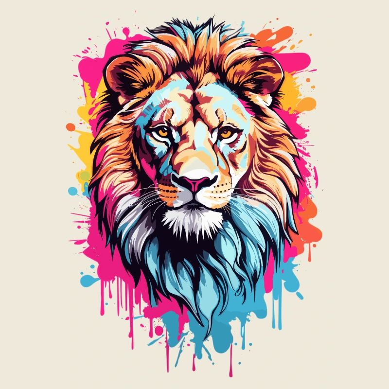 Colorful Lion Head