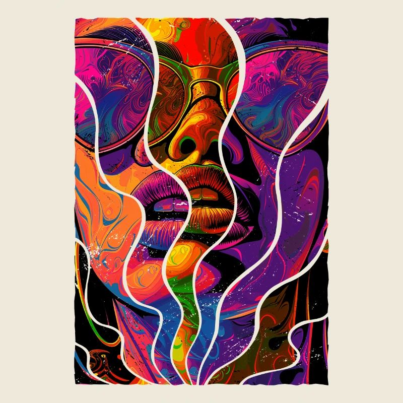 Frau Sonnenbrille Kunst Mode Modern Trend Bunt