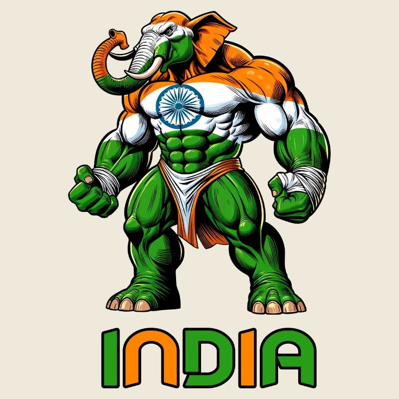 Motif du drapeau indien en forme d'éléphant