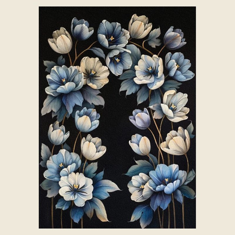 Affiche Fleurs Bleues 5
