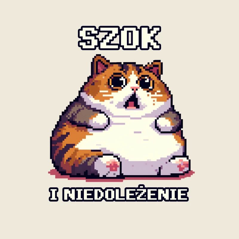 Fette Katze Schock und Unglauben