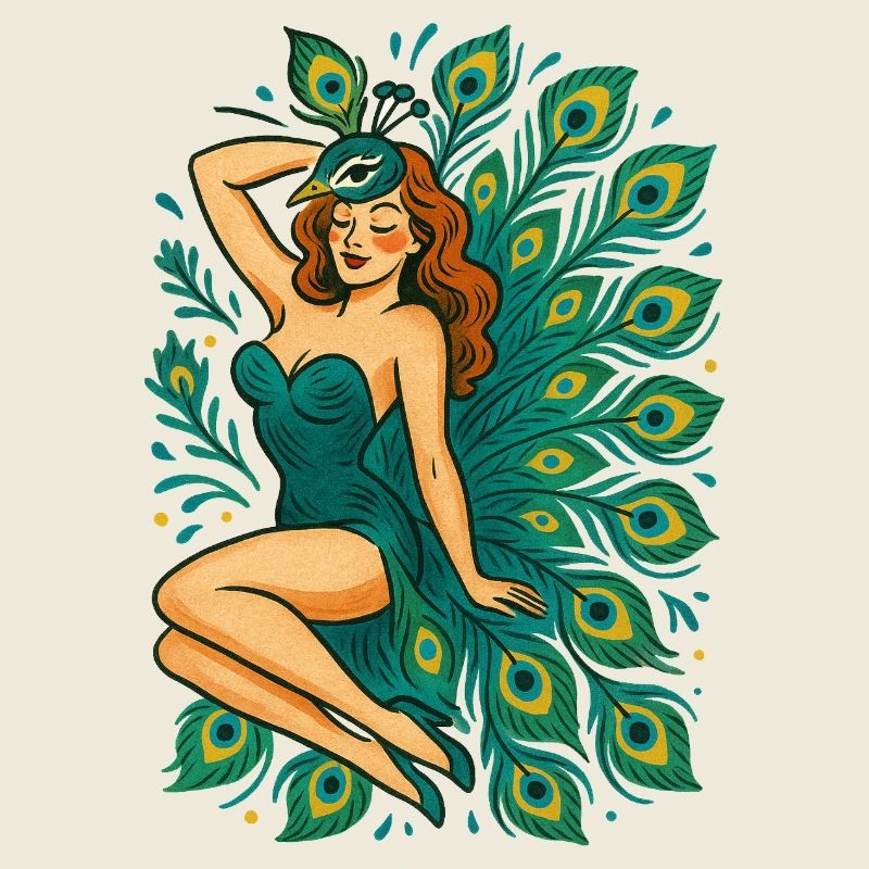 Pfauen-Pinup