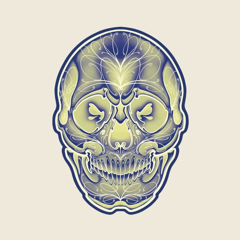 Ein weiterer farbiger Schädel von Owan