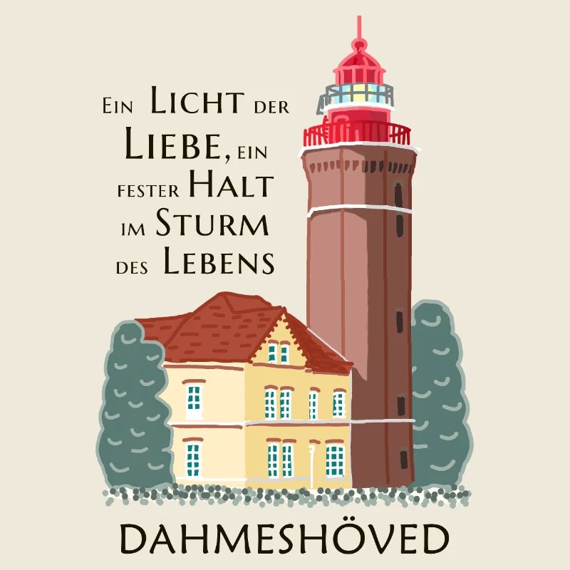 Dahme, hand drawing of old lighthouse, Dahmeshöved