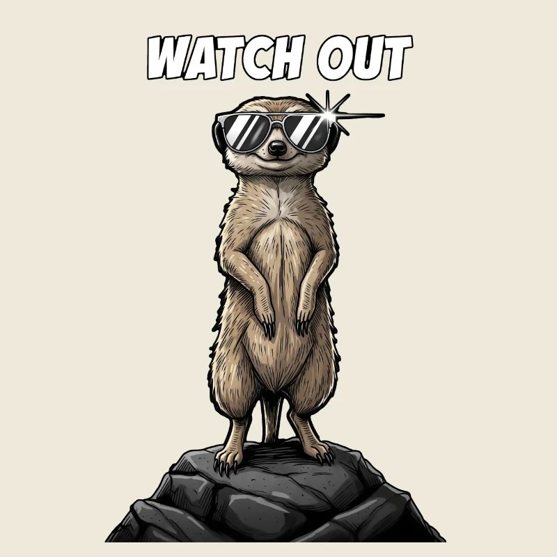 Cool meerkats watch out design