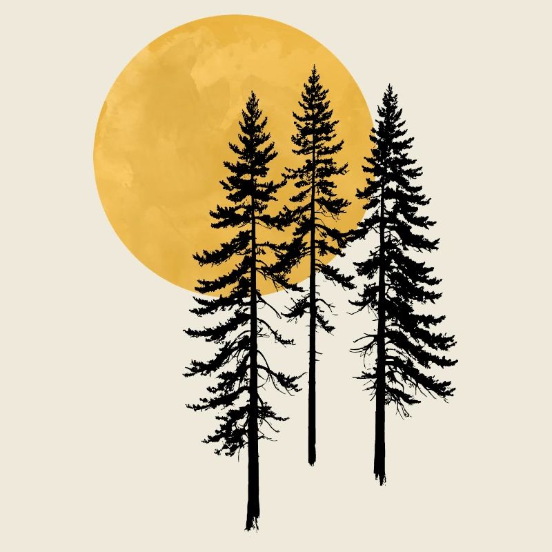 Sunset Pine Silhouette