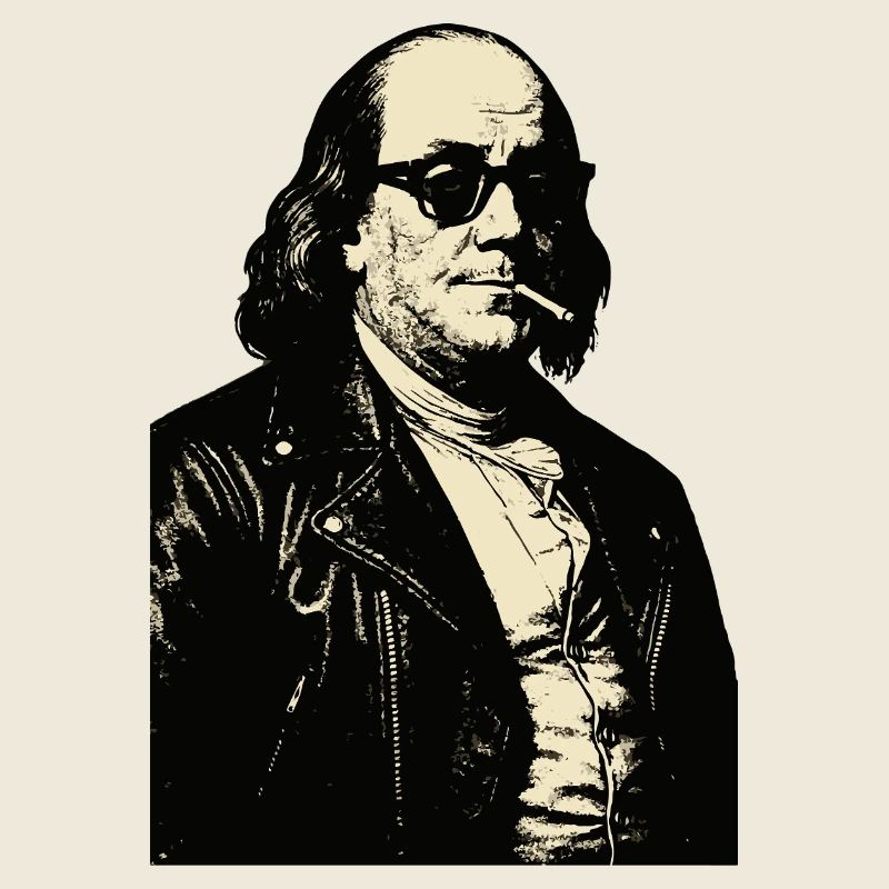 Benjamin Franklin with Cigarette Rebel Portrait