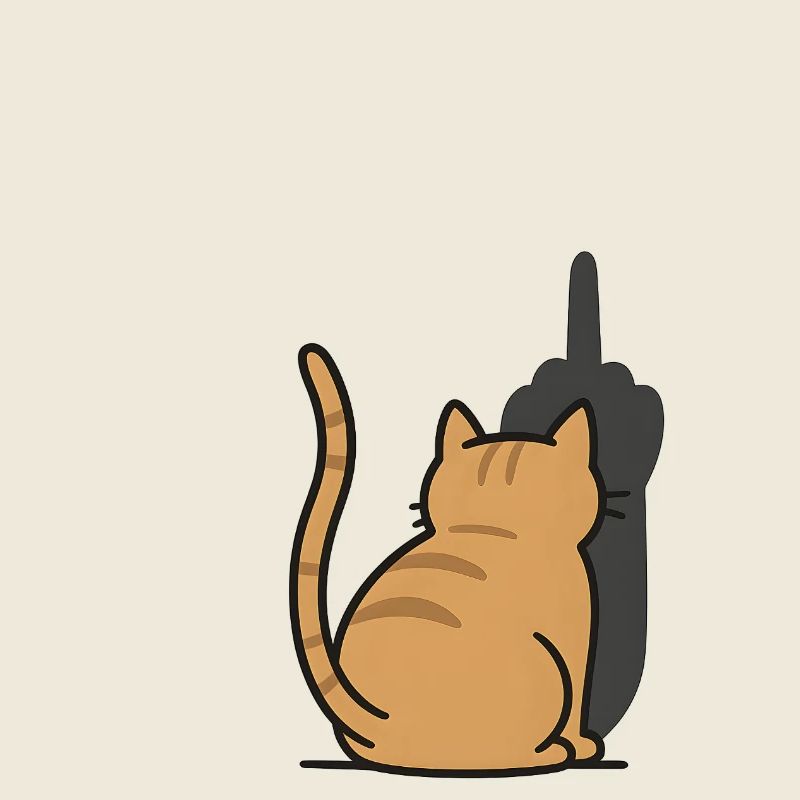 Erkenne die Zeichen Katze Mittelfinger