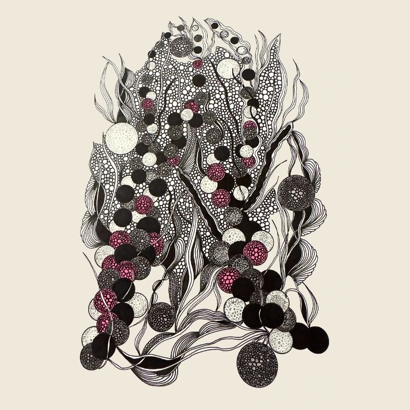 Monochrome Botanical Dotted Fabrics