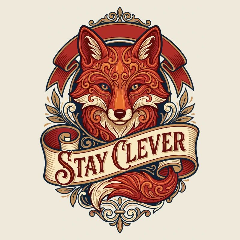 Fuchs mit Ornamenten – Stay Clever