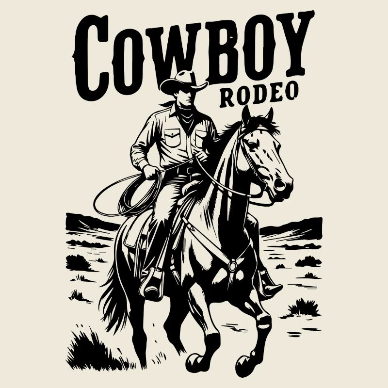 Silhouette du cow-boy de rodéo à cheval