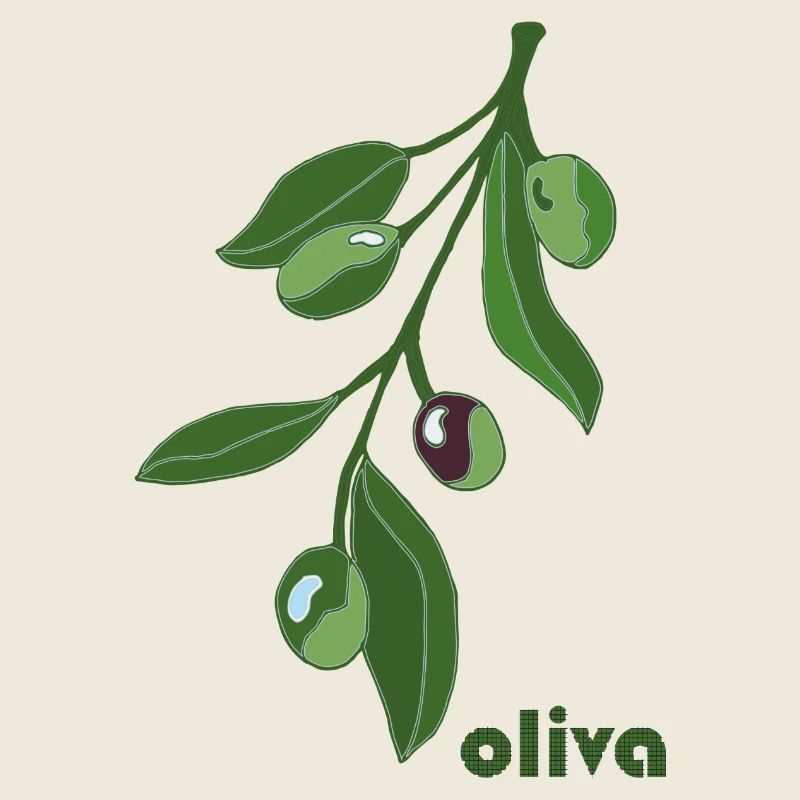 Olivenzweig Grafik Grün