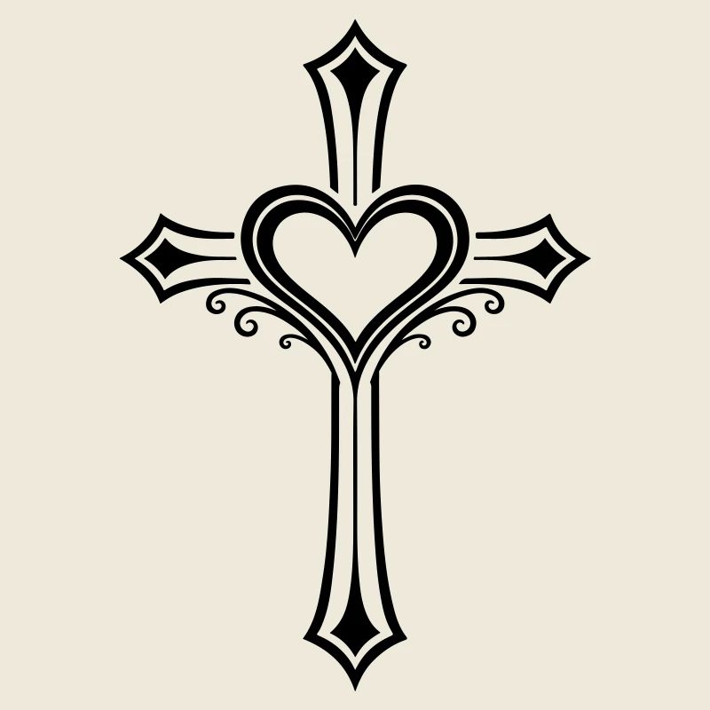 Jésus symbole de croix de cœur