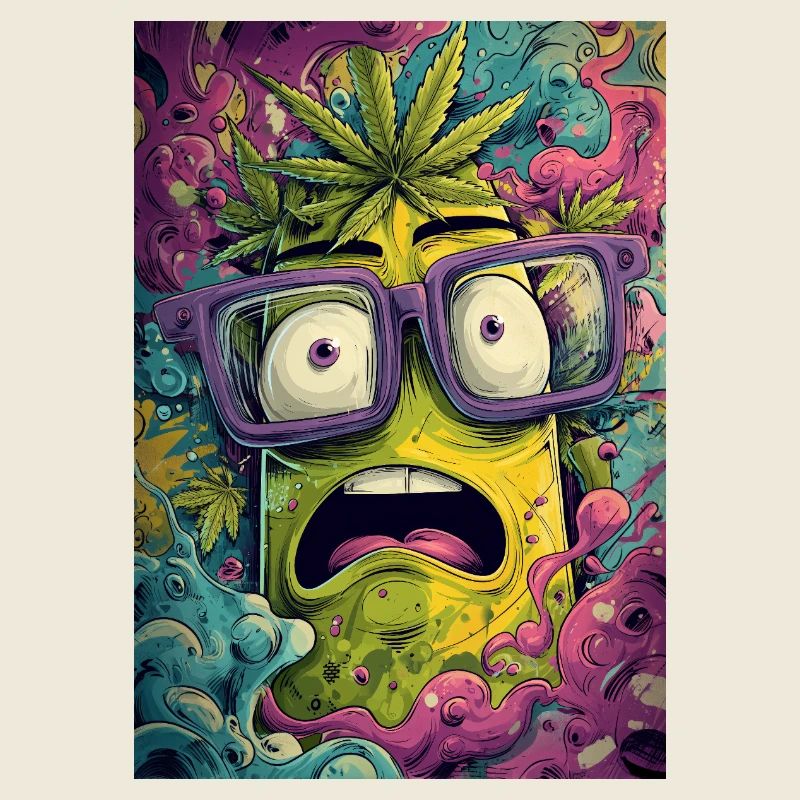 Ananas psychédélique avec lunettes