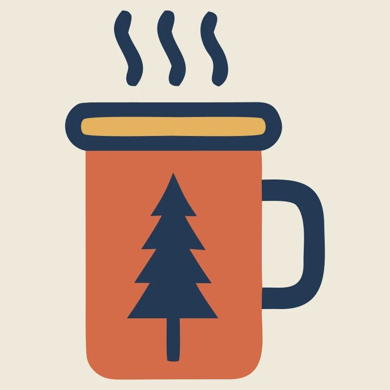 Emailletasse Tanne Kaffee Wald