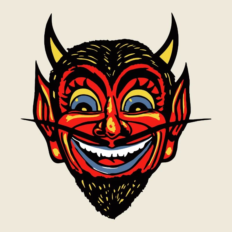 Vintage Halloween Red Devil Head