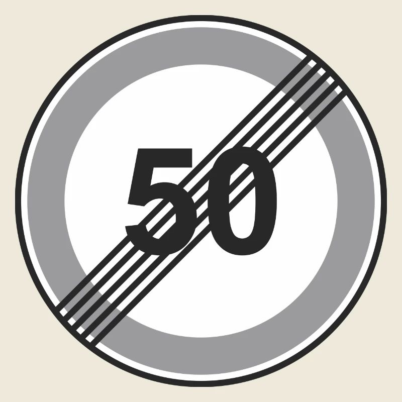 Signe de la route 50 de restriction