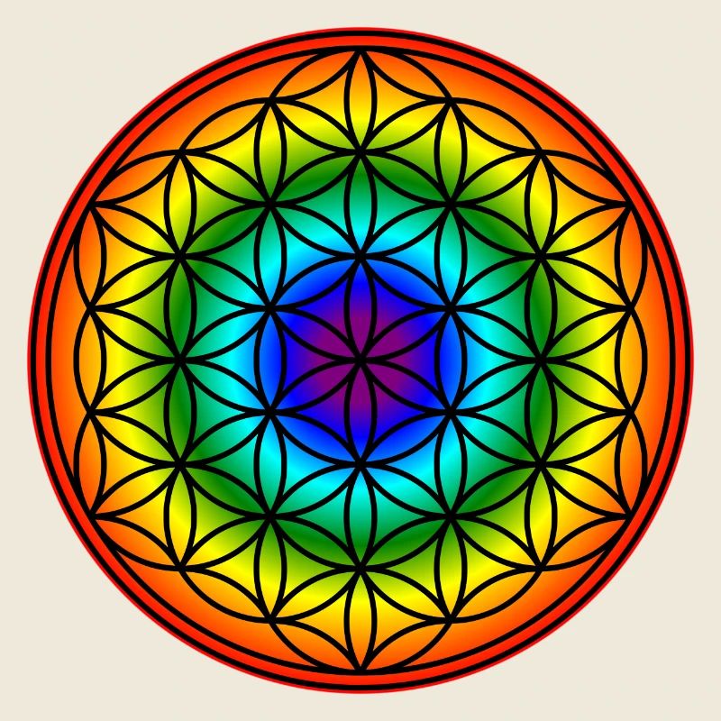 Blume des Lebens - Regenbogen