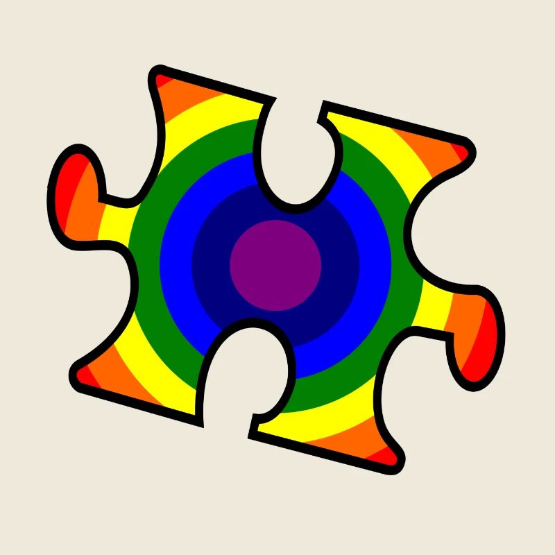 Rainbow puzzle piece