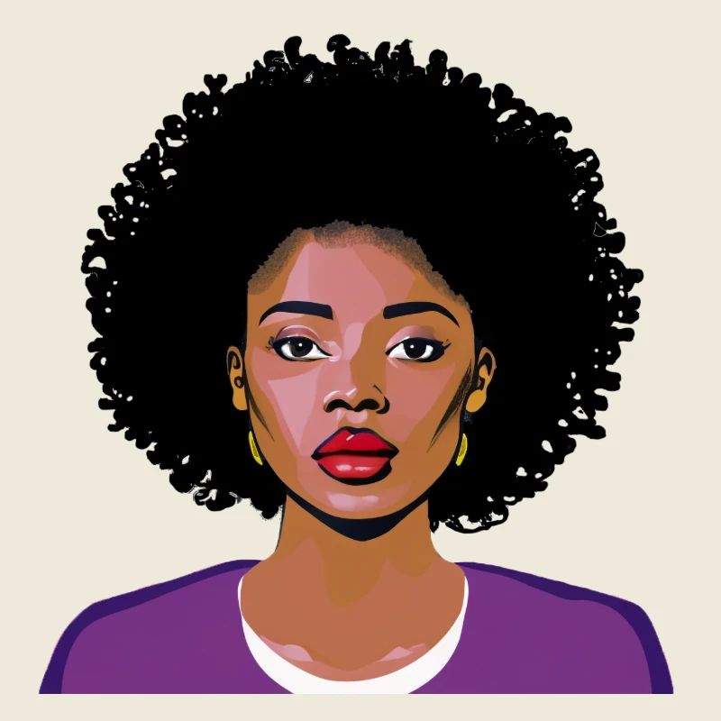 Femme avec afro
